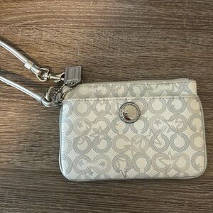 White & Silver Star COACH Wristlet (Free Shipping!)